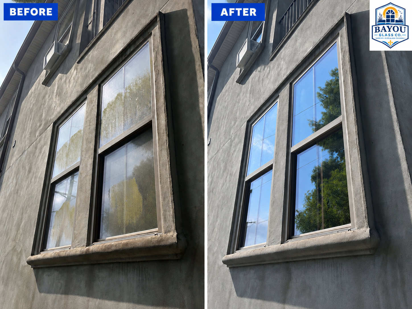 Before and after residential exterior cleaning in Lakeview, LA
